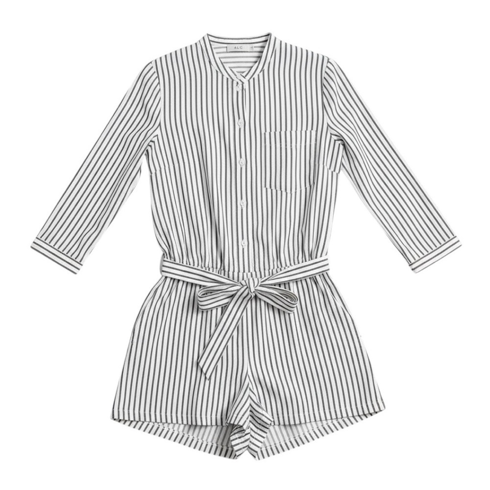 A.L.C. Silk Pinstripe Romper